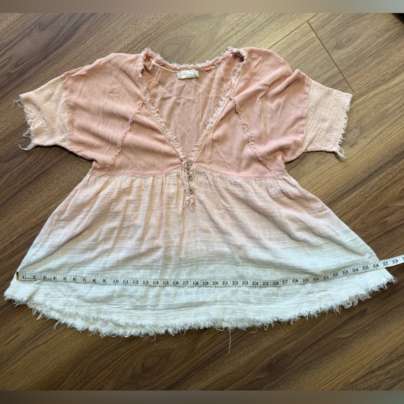 Altar'd State Top Pink Blush & White Ombre Flowy Boho Blouse Free People Sz M - Picture 9 of 12